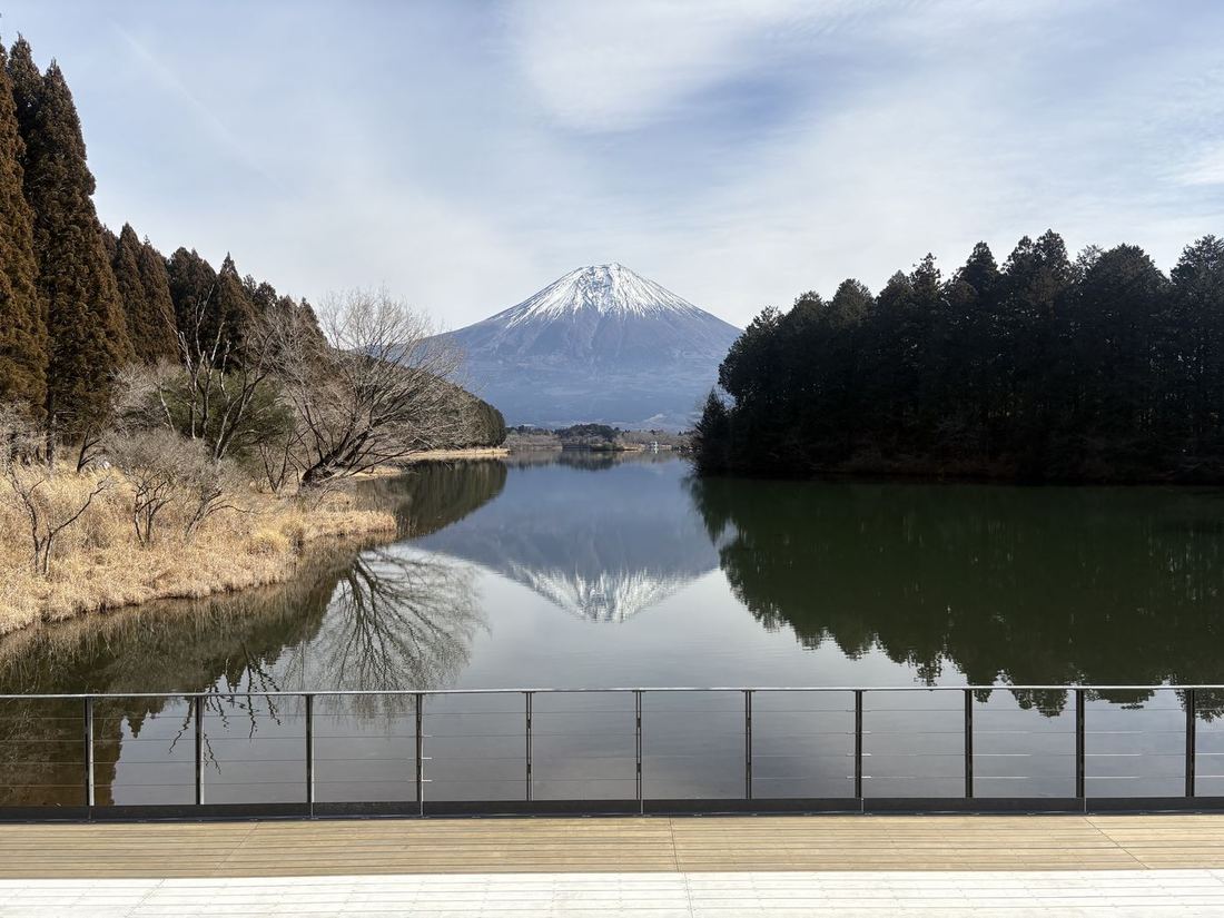 Mt. Fuji mirrored in a lake
