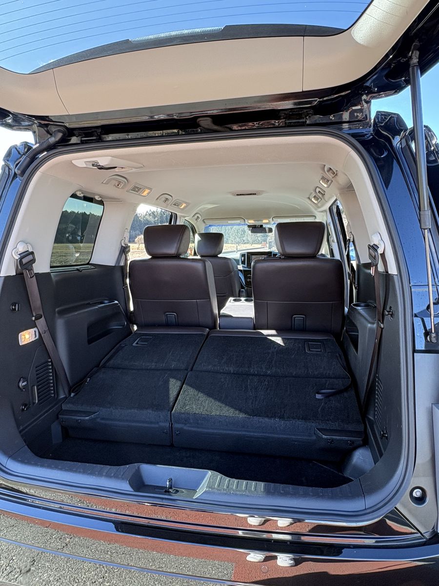 Cargo space in the private tour van with room for suitcases