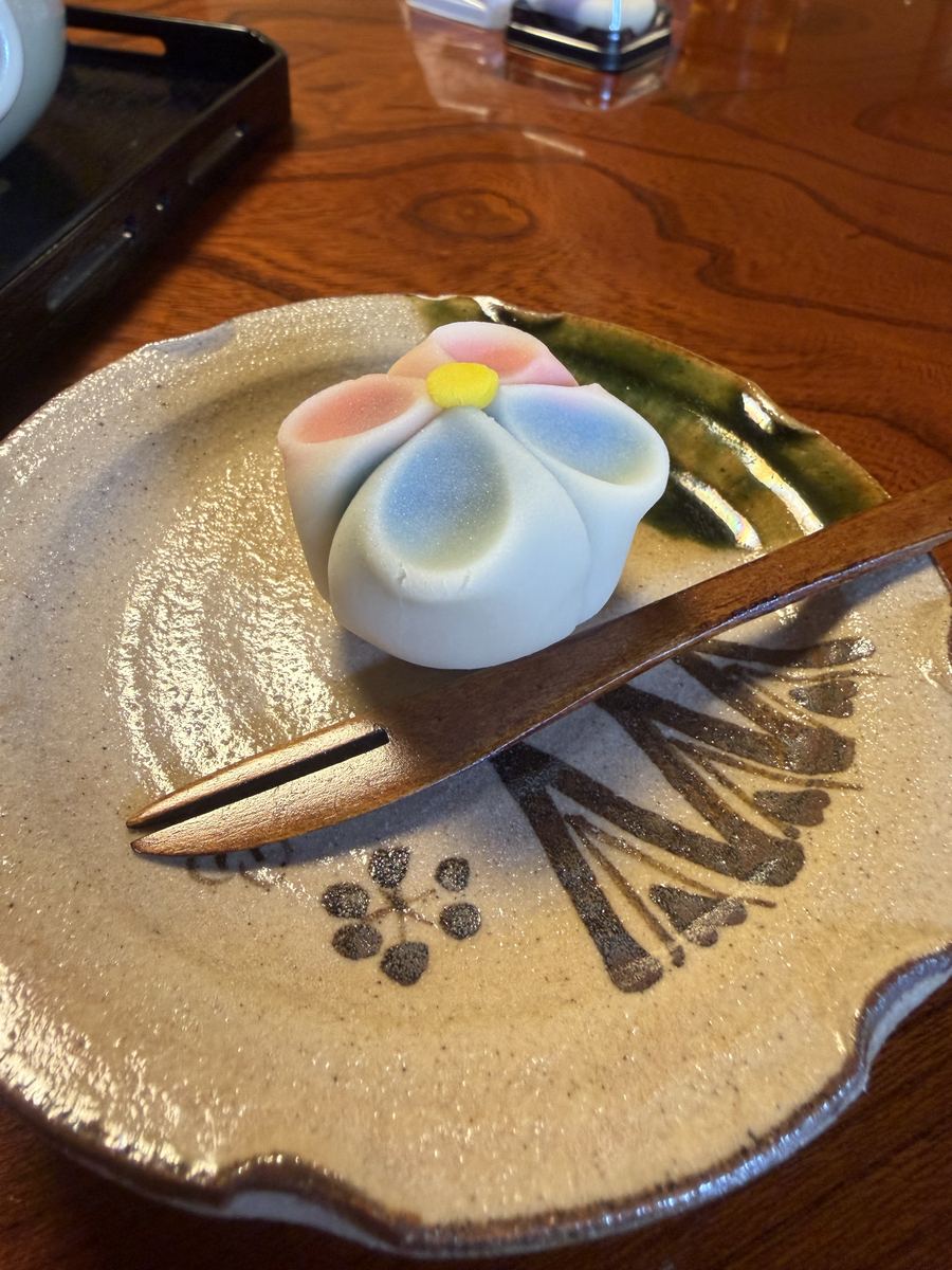 Wagashi sweet on a plate